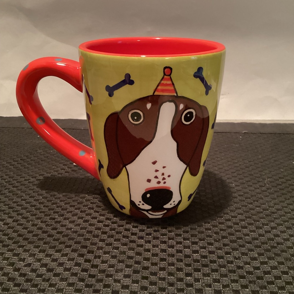 Hand painted Colorful Dog Design Mug by Sharon Bloom